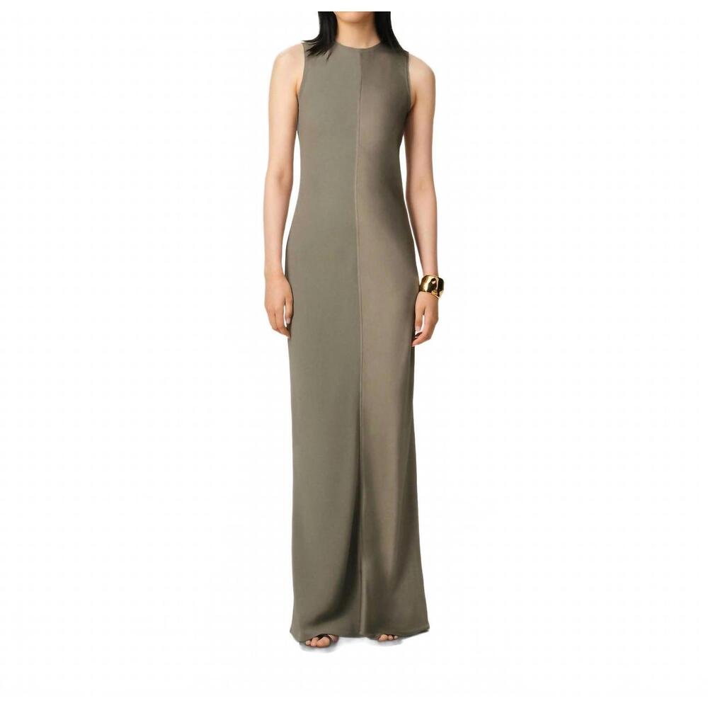 NEW AMI long straight dress in ash